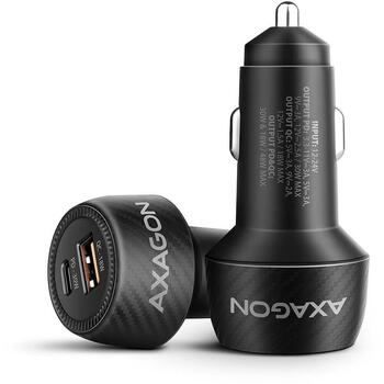Axagon Автомобильное зарядное устройство PWC-PQ48 48W, 2xUSB, 12-24V, QC4+, PD3.0, быстрая зарядка, защита от перегрузки (PWC-PQ48)