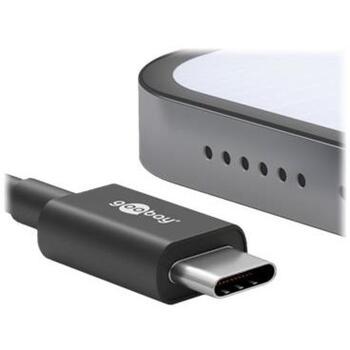 Goobay USB-C uzlādes un sinhronizācijas kabelis, 66318, 1 m, 3 A, melns, 24 pin USB-C - vīriešu (66318)