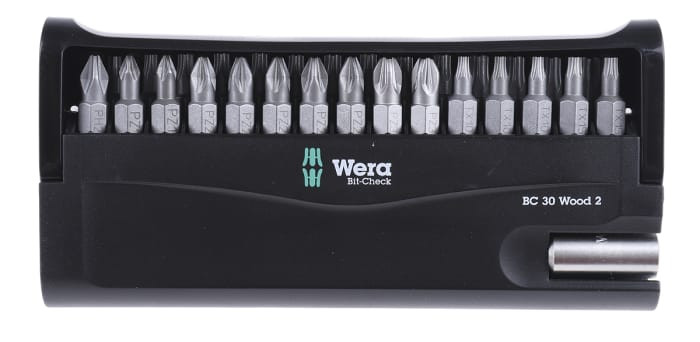 Uzgaļu komplekts 30 Wood 2 (30gab.) 05057432001 WERA (05057432001)
