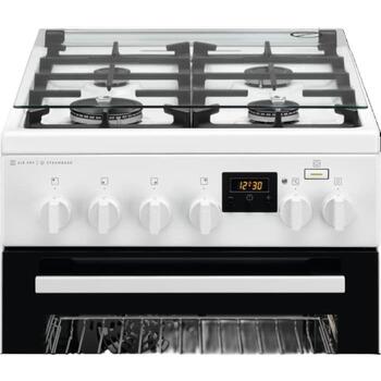 AEG CKB56490BW газовая плита с электрической духовкой, 58л, A, 2506Вт, 230В, 16А, функция пара, AirFry (CKB56490BW)
