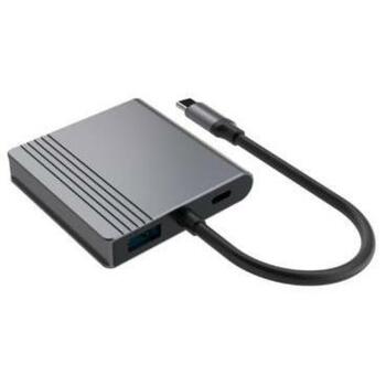 Gembird адаптер USB-C на HDMI/USB3 3-в-1 A-CM-COMBO3-04, 2 HDMI, 2 USB-C, 1 USB 3.0, 0.18 м кабель (A-CM-COMBO3-04)