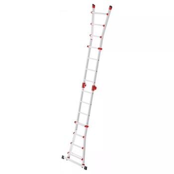 Hailo M80 037516007 daudzfunkcionālās kāpnes, alumīnijs, 4x4 pakāpieni, 150kg, 410cm, regulējamas (037516007)