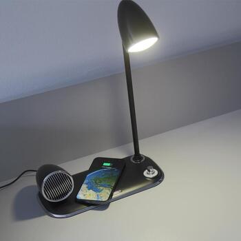 Tellur Nostalgia беспроводное настольное зарядное устройство, Bluetooth динамик, настольная лампа TLL151361, 15W, 5W, 2W (TLL151361)