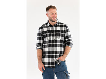 Yato Фланелевая рубашка YT-78817, XXXL, 190-196 см, 100% хлопок, 170 г/м², белый и черный, 2 нагрудных кармана (YT-78817)