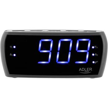 Adler будильник-радио AD 1121 S, 230V, 2 будильника, AM/FM, 1,8