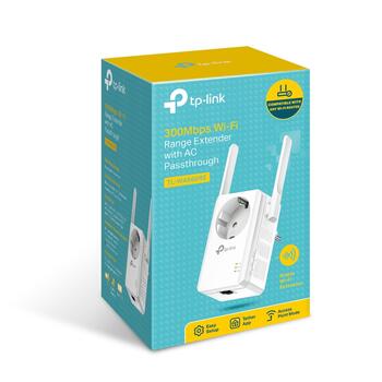 TP-Link TL-WA860RE N300 Wi-Fi диапазона усилитель/репитер 300 Mbps 2.4 GHz 1×10/100 Mbps Ethernet Белый (TL-WA860RE)