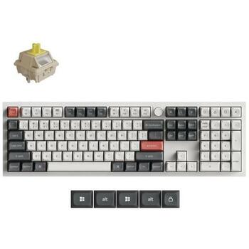 Keychron Q6 Ultra 8K bezvadu mehāniskā klaviatūra 100% 2.4GHz Bluetooth 5.3 USB-C 8000Hz Hot-Swap balta Q6U-P4 (Q6U-P4)