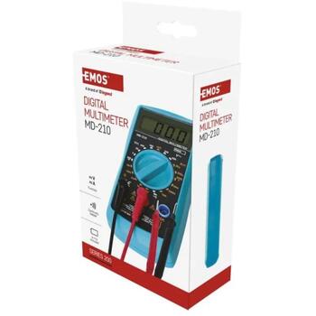 Emos Мультиметр MD-210 M0391N, 20 µA – 10 A, 200–300 V, 200 mV – 300 V, 200 Ohm – 2 MOhm, 3,5 разряда, ручной выбор диапазона (M0391N)