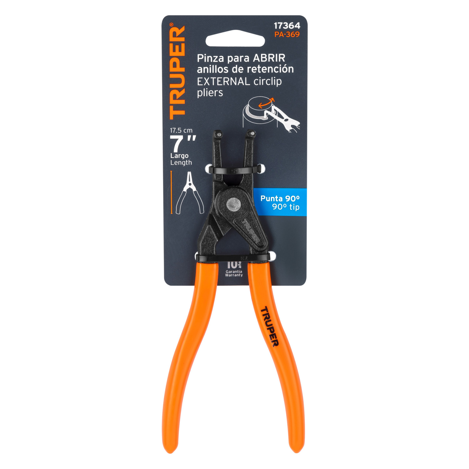 Liektas sprostgredzenu knaibles 170mm PA-369 TRUPER (PA-369)