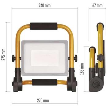 Emos LED прожектор ILIO ZS3342, 51 W, 4600 lm, 220 mA, 220-240 V, IP44, 110°, нейтральный белый, алюминий, 1,5 м (ZS3342)