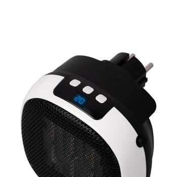 Kontaktligzdā pieslēdzams keramikas ventilatora tipa sildītājs telpai ar termostatu un taimeri 700W līdz 40m³ Heat Plug-in-700 max Eurom (340914)