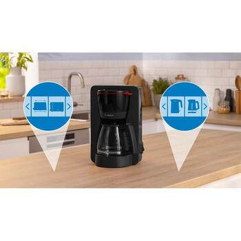 Кофеварка Bosch TKA2M113, 1200 Вт, 1.4 Л, черная, капельная кофеварка, съемный водяной бак (TKA2M113)