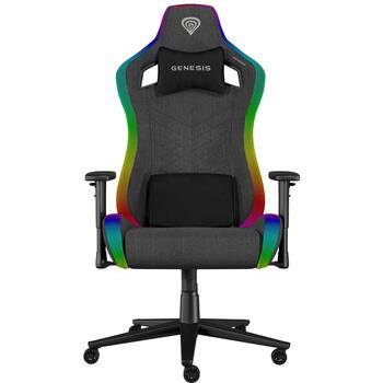 Genesis Trit 660 RGB spēļu krēsls NFG-2246, 150kg, 129-136cm, 60mm, ergonomisks, atmiņas putas, 2D roku balsti, RGB apgaismojums (NFG-2246)