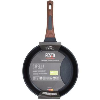 Resto cepamais pannas statīvs 93511 28 cm, 4 slāņu Pfluon, ergonomiska rokturis, indukcijas saderīgs, melns, koka krāsa (93511)
