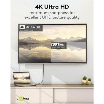 Goobay USB-C к DisplayPort кабель 75704, 1 м, 4K при 60 Гц, до 21.6 Гбит/с, DisplayPort MST, USB 3.1 (75704)