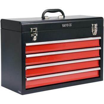 Yato Instrumentu kaste YT-08874, 218x360x520mm, 4 atvilktnes, tērauds, metāla lodīšu vadotnes, pretizslīdes rokturis (YT-08874)