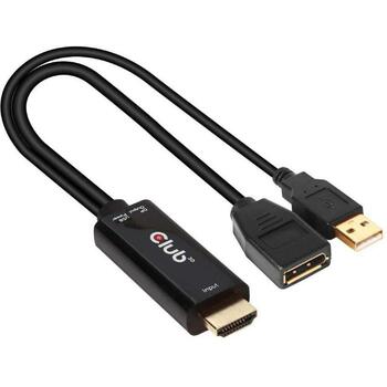 Club3D Адаптер CAC-1331 HDMI в DisplayPort 3840 x 2160@60Hz, 1 HDMI, 1 DisplayPort, 1 USB 3.0 (CAC-1331)