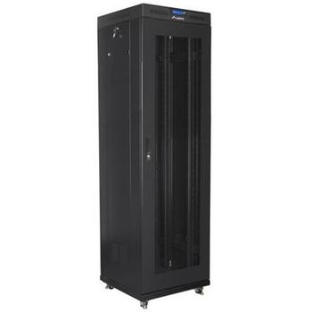 Lanberg стоячий шкаф 19 42U 600x600, FF01-6642-23BL, 1200кг, черный, ЖК-дисплей, перфорированные двери (FF01-6642-23BL)