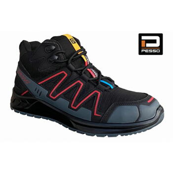 Рабочие ботинки Boulder, 45, Pesso, S3 SRC, черные/красные (BOULDER_R-45)