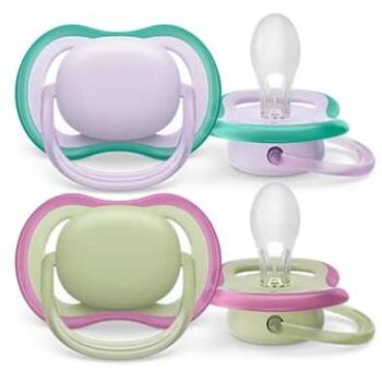 Philips Avent Ultra Air пустышка SCF085/24, 2 шт., 0-6M, силикон, ортодонтическая, для девочек (SCF085/24)