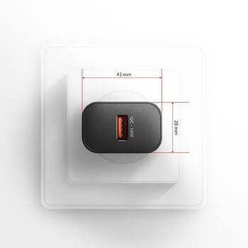 Axagon зарядное устройство ACU-QC18 18W 1× USB-A QC 3.0, Входное напряжение 100-240V, Защита питания, Черный (ACU-QC18)