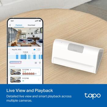 TP-LINK Tapo H500 viedās mājas centrs, 16GB eMMC, līdz 16TB HDD/SSD, 16 kamerām, 64 sensoriem, Wi-Fi, Ethernet, HDMI (TAPO H500)