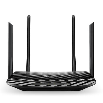 TP-Link Archer C6 maršrutētājs, AC1200, Wi-Fi 5, 867+300 Mbps, 1 WAN+4 LAN Gigabit, 4 antenas, MU-MIMO, Beamforming (ARCHERC6)