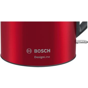 Bosch Чайник DesignLine TWK3P424, 2400 W, 1.7 L, нержавеющая сталь, 360° вращающаяся база, красный (TWK3P424)
