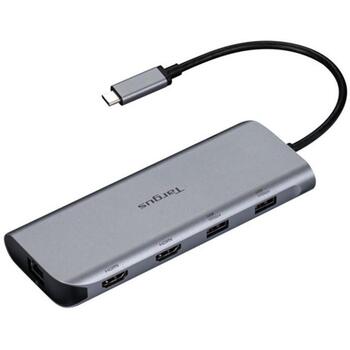 Targus Dual Video Mobile Dock DOCK427GL, 2xHDMI, 2xUSB-C, 2xUSB-A, 1GbE, 140W, 4K@60Hz, kompakta dokstacija (DOCK427GL)