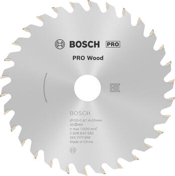 Ripzāģa disks 130x16mm Optiline Wood, Rokas ripzāģiem PRO WOOD RIPZĀĢA ASMENS, 2608640583, BOSCH (2608640583)