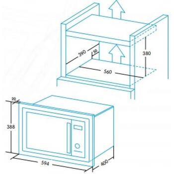 Edesa Микроволновая печь EMW-2530-IG BK 929270361, 25л, 900Вт, 1.2кВт, 5 программ приготовления, 3 программы гриля (929270361)