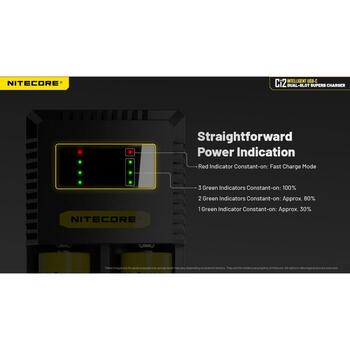 Nitecore Зарядное устройство CI2 5V 2A, 9V 2A, 12V 1.5A, 18W, 4.2V±1%, 1.48V±1%, 3000mA*1, 2000mA*1, AA, AAA, 18650 (CI2)
