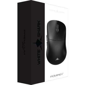White Shark игровая мышь POMPEY WGM-9014 POMPEY-B, 26000 DPI, 1000 Hz, 50 G, 52 г, 6 кнопок, USB, 2.4 ГГц, Bluetooth, 400 мАч (POMPEY-B)