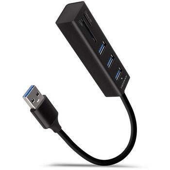 Axagon USB centrmezgls HMA-CR3A USB 3.2, 3x USB-A, 1x karšu lasītājs, 1x microSD slots, 20 cm strāvas kabelis (HMA-CR3A)