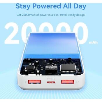 Vention Power Bank FHLW0 20000mAh, 22.5W, LED дисплей, зарядка 3 устройств одновременно (FHLW0)