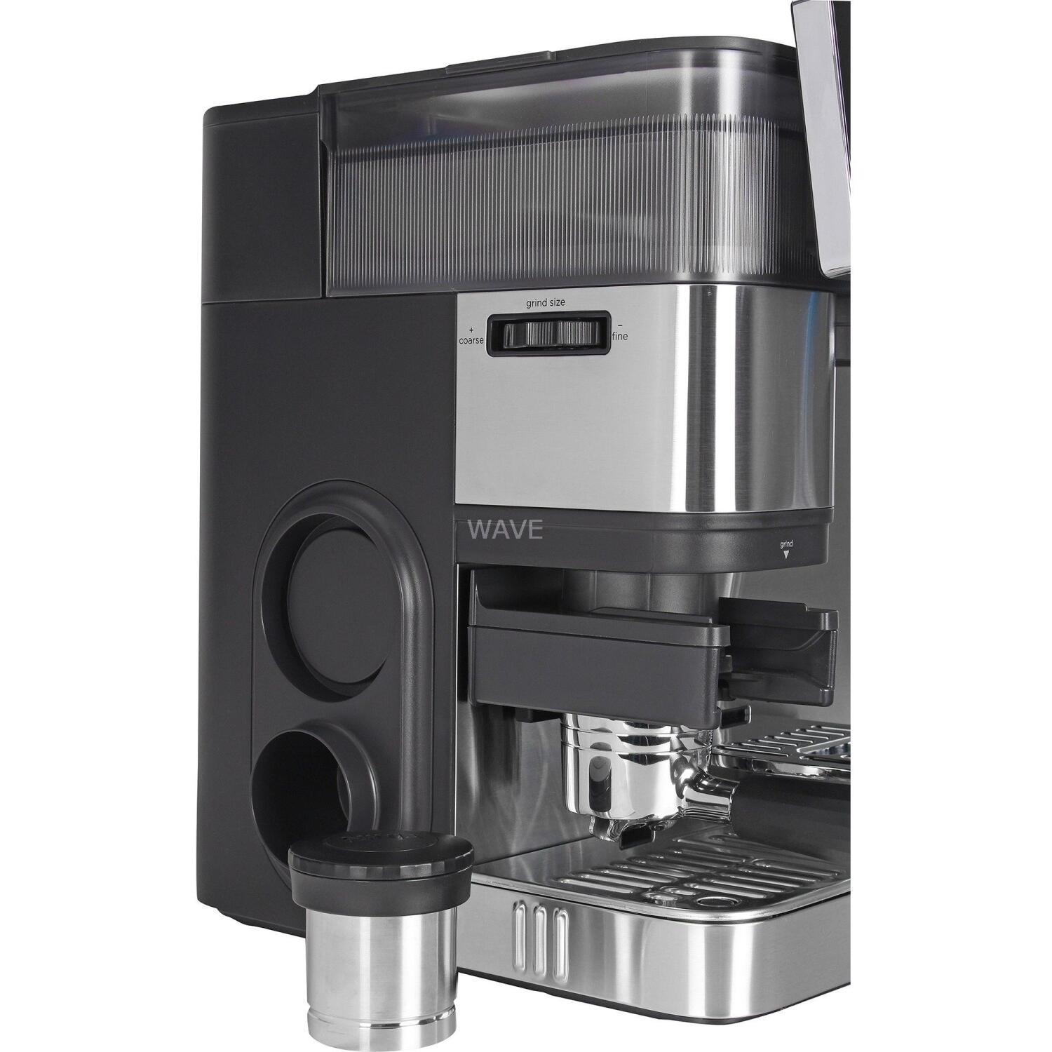 Ninja Espresso кофемашина ES501EU, 1750 Вт, 2 л, 9 бар, 250 г, полуавтоматическая, встроенная кофемолка, капучинатор (ES501EU)