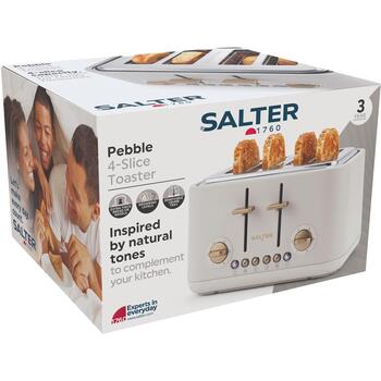 Salter Tosteris EK5823OBVDE, 4 maizītes, akmens, pogas, atkausēšana, atkārtota sildīšana, izņemama drupaču paplāte, pašcentrējošs (EK5823OBVDE)