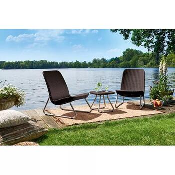 Keter Rio Patio Set 29197637521, комплект садовой мебели, 2 кресла и стол, коричневый, 14.4kg (29197637521)
