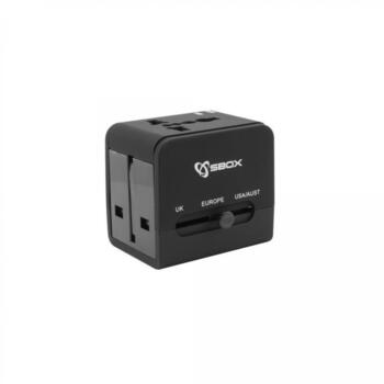Sbox TA-23 Universal Travel Adapter with Dual USB Charger (TA-23)