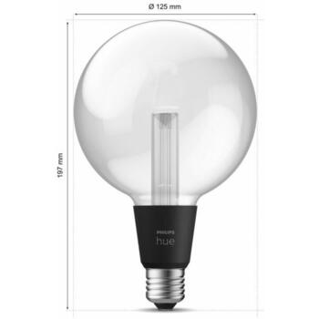 Philips Hue умная лампа WCA Lightguide G125 8720169311954, E27, 6.8Вт, 500лм, 2000-6500K, LED, Bluetooth, Zigbee (8720169311954)