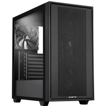 Chieftec Kaste GS-03B-BLK-OP-NIGHT HUNTER, Midi Tower, 3x140mm priekšējie ventilatori, 1x140mm aizmugurē (GS-03B-BLK-OP-NIGHT HUNTER)