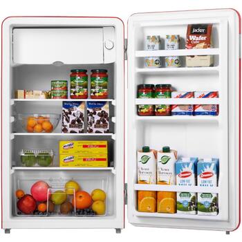 Midea Холодильник MDRD142SLE32, 93L, 41dB, класс E, отдельно стоящий, 1 дверь, красный (MDRD142SLE32)