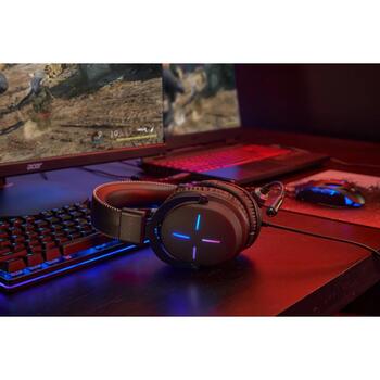 Acer Austiņas NHW200 GP.HDS11.02E, 3.5 mm, melnas, 22Ω, -42dB, 50mm, RGB gaismas, vadu savienojums (GP.HDS11.02E)