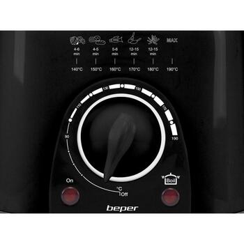 Beper P101FRI100, компактная фритюрница, 950 Вт, 1 л, АБС, антипригарное покрытие, термостат до 190°C (P101FRI100)