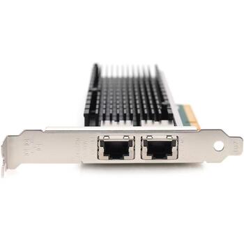 Digitus сетевая карта DN-10163, 2x10Gbps, PCIe x1, Intel X540-BT2, 10GBase-T, IEEE 802.3an, низкопрофильная (DN-10163)