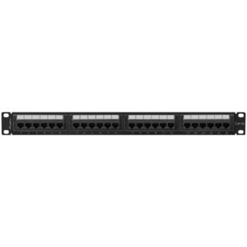 Lanberg Патч-панель 24 порта 1U PPUA-1024-B, 24 RJ-45, 1U, CAT 6a, черный, IDC/LSA разъемы (PPUA-1024-B)