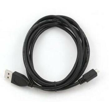 Gembird kabelis Micro-USB 1m, melns, zelta pārklājuma savienotāji, uzticama savienojamība (CCP-MUSB2-AMBM-1M)