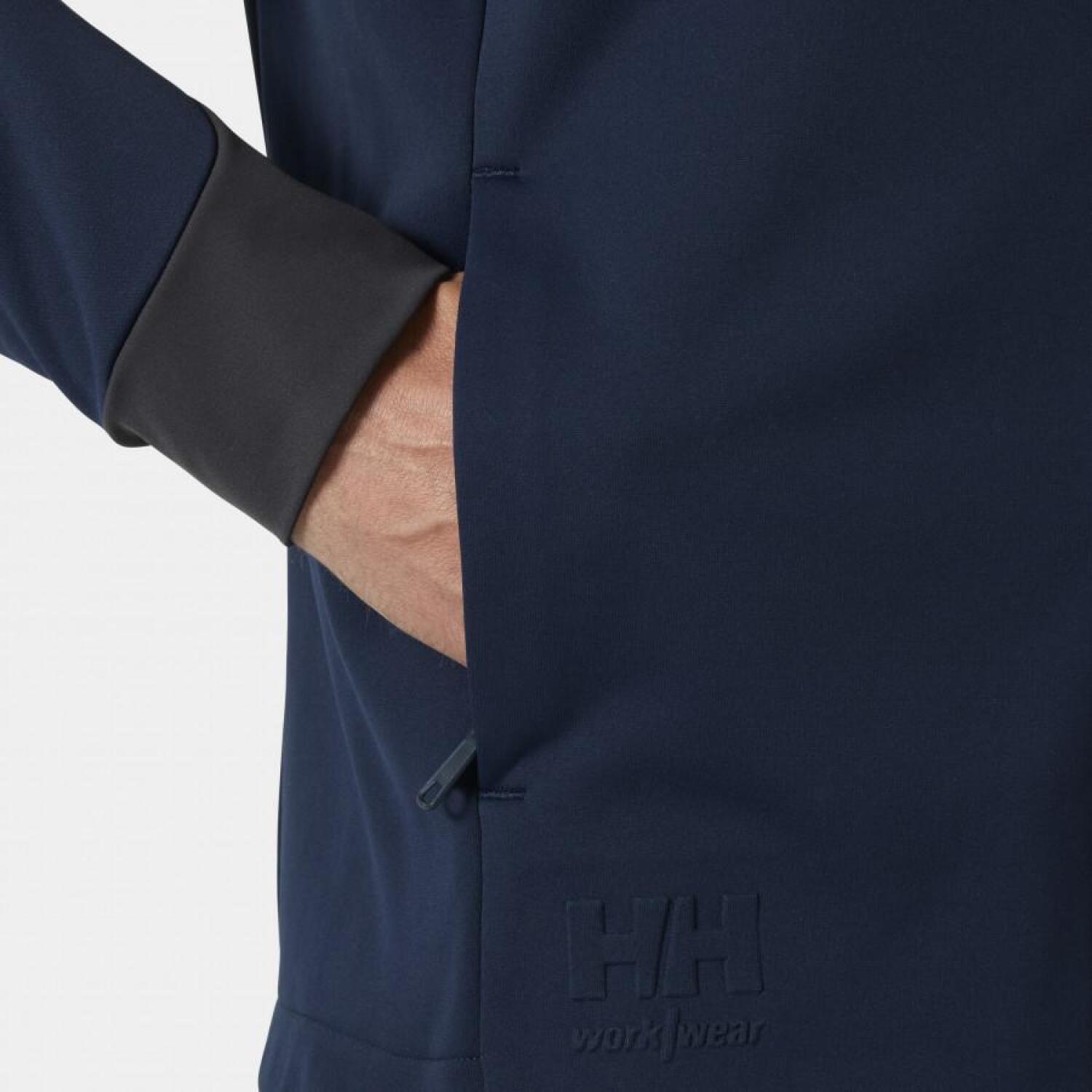 Helly Hansen džemperis 72380_590-L&HH, L, tumši zils, YKK rāvējslēdzējs, krūšu kabata, roku kabatas, elastīgas piedurkņu malas (72380_590-L&HH)