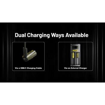 Nitecore Аккумуляторы NC-NL1816R, 1600 мАч, 3.6 В, 18350, USB-C зарядка, 3A разряд, защита (NC-NL1816R)