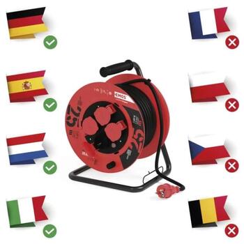 Emos Уличная удлинительная катушка P08225, 25 м, 4 розетки, 230 В, 1,5 мм2, IP44, резина, термозащита (P08225)